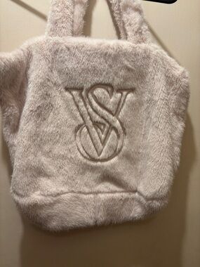 Victoria's Secret Plush Faux-Fur Tote in Blush